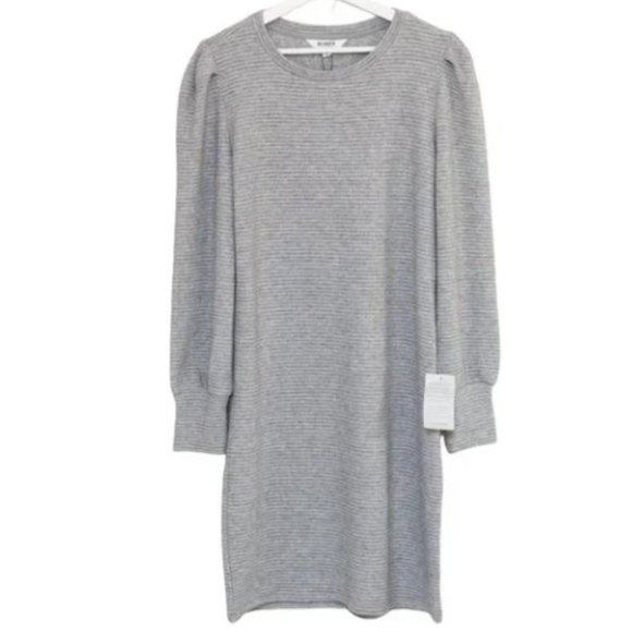 BB Dakota The Scene Heather Gray Ribbed Sweater Dress NWT Size L - Picture 3 of 17